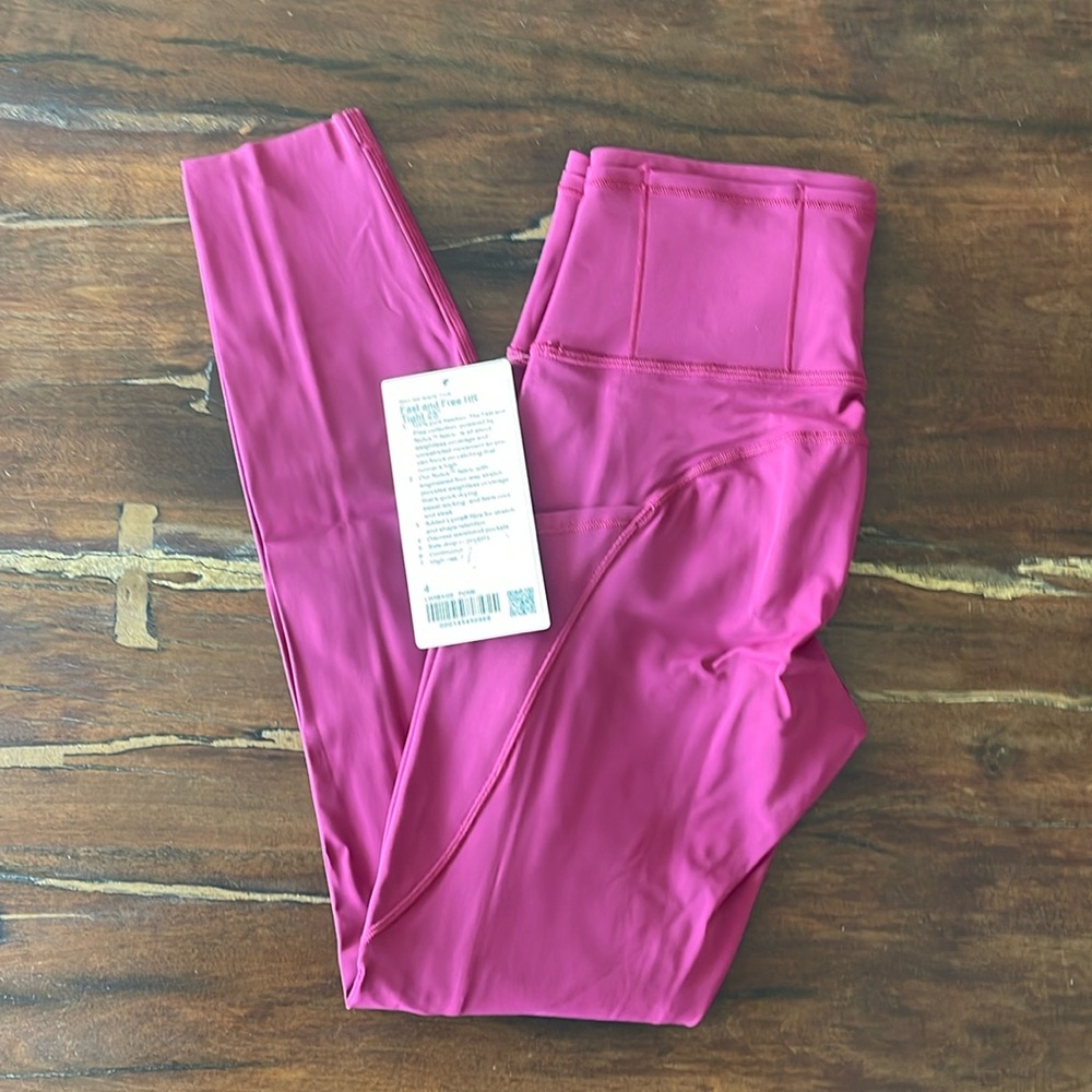 Lululemon Fast & Free HR Tight Nulux 25" Pomegranate